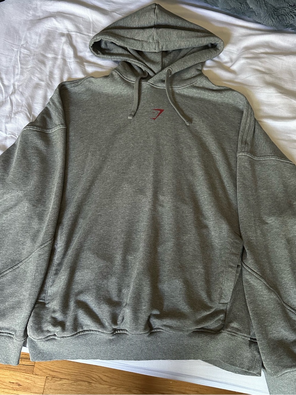 Gymshark Light Gray Logo Pullover Hoodie